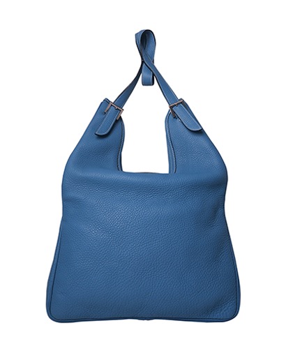 Massai Handbag 32 Leather in  Blue Jean, front view